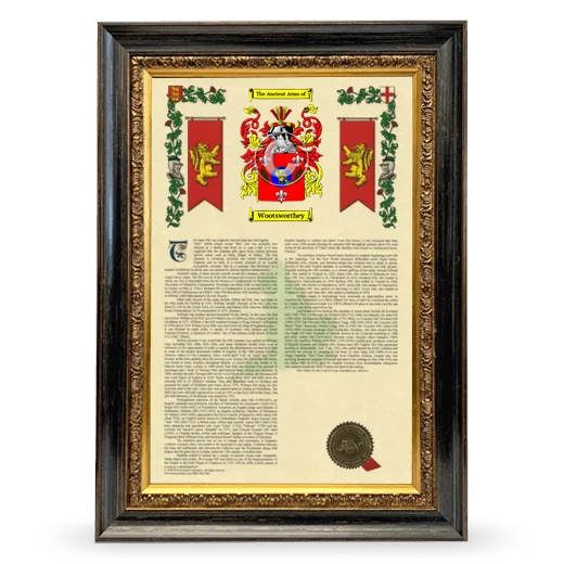 Wootsworthey Armorial History Framed - Heirloom