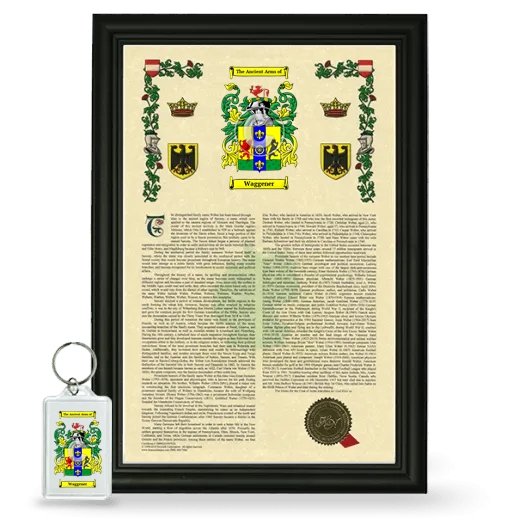 Waggener Framed Armorial History and Keychain - Black