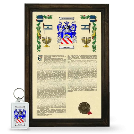 Wagoner Framed Armorial History and Keychain - Brown