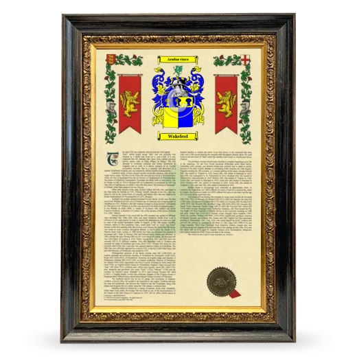 Wakeferd Armorial History Framed - Heirloom