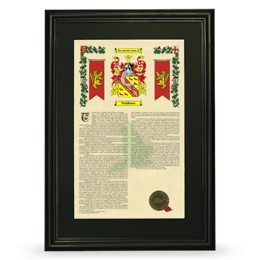 Woldeane Deluxe Armorial Framed - Black