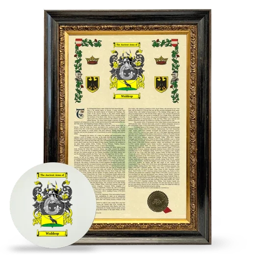 Waldrop Framed Armorial History and Mouse Pad - Heirloom