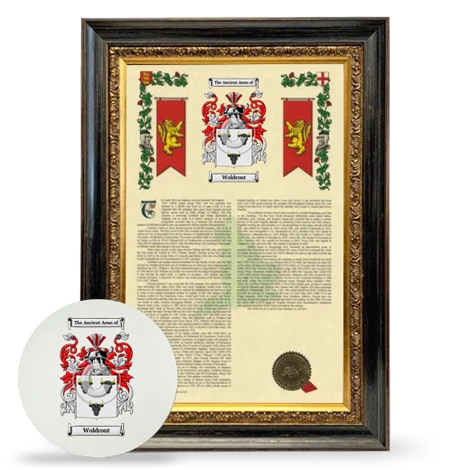 Woldront Framed Armorial History and Mouse Pad - Heirloom