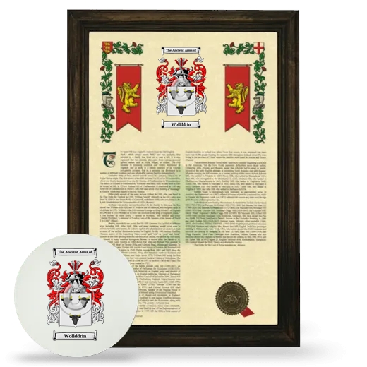 Wollddrin Framed Armorial History and Mouse Pad - Brown