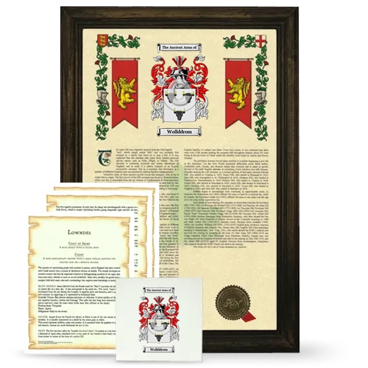 Wollddrom Framed Armorial, Symbolism and Large Tile - Brown