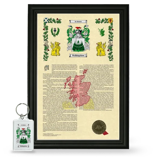 Walkingshaw Framed Armorial History and Keychain - Black