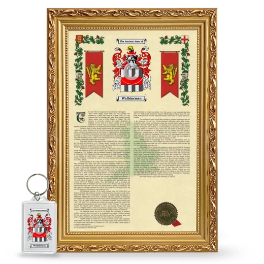 Wallsincman Framed Armorial History and Keychain - Gold