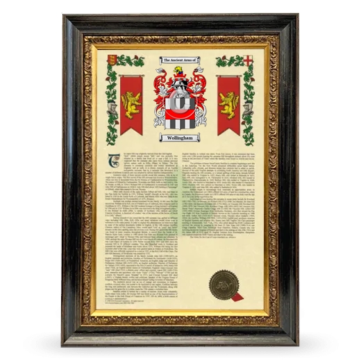 Wollingham Armorial History Framed - Heirloom