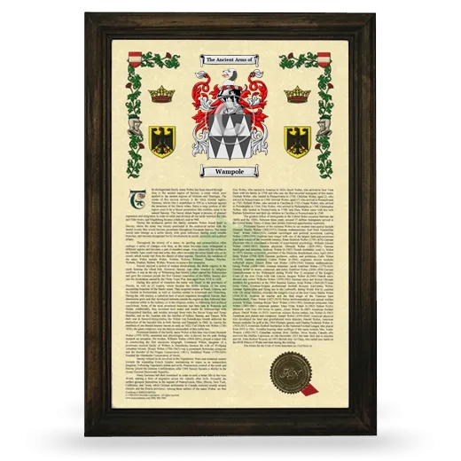 Wampole Armorial History Framed - Brown