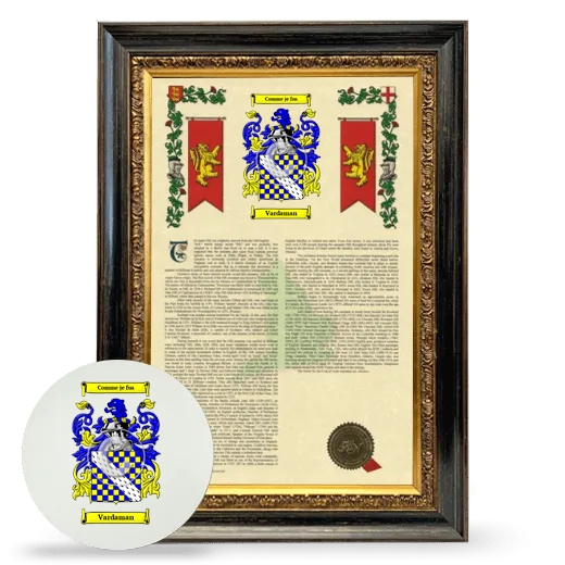 Vardaman Framed Armorial History and Mouse Pad - Heirloom