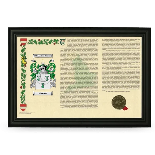 Wartant Armorial Landscape Framed - Black