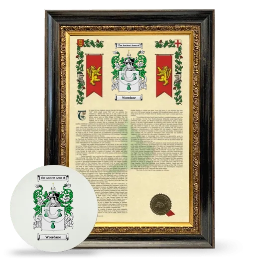 Worrdane Framed Armorial History and Mouse Pad - Heirloom