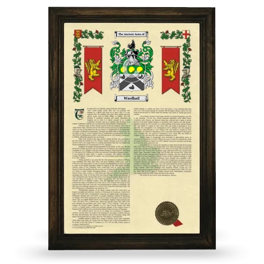 Wardhail Armorial History Framed - Brown