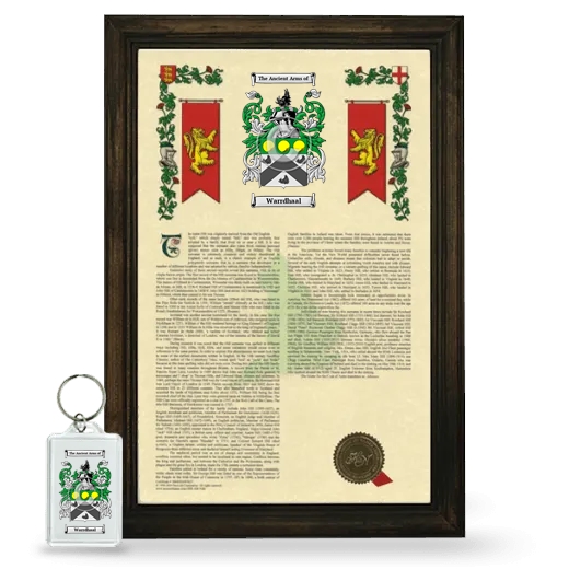 Warrdhaal Framed Armorial History and Keychain - Brown