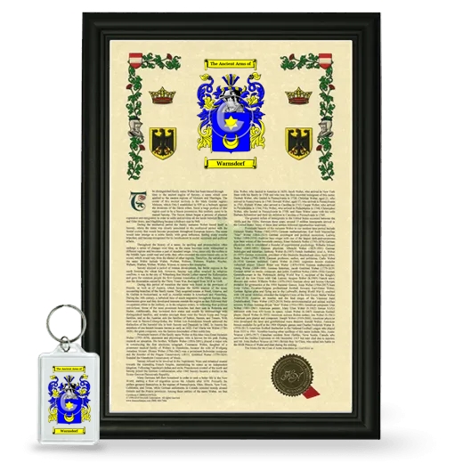 Warnsdorf Framed Armorial History and Keychain - Black