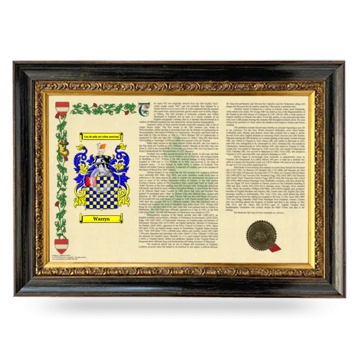 Warryn Armorial Landscape Framed - Heirloom