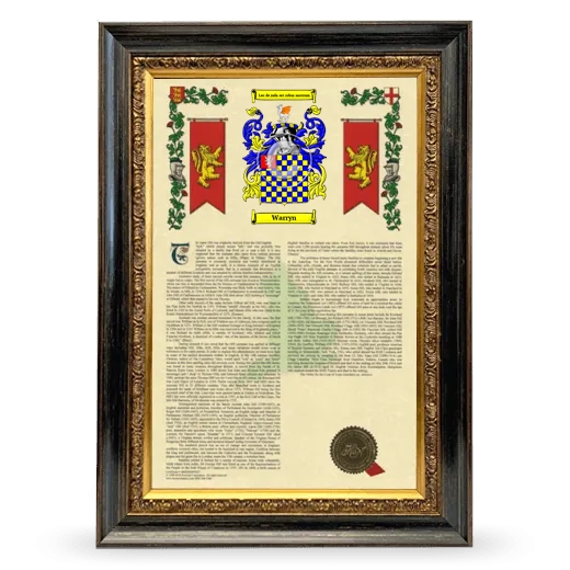 Warryn Armorial History Framed - Heirloom