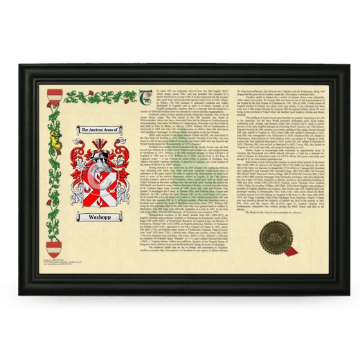 Washopp Armorial Landscape Framed - Black