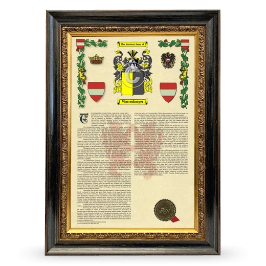 Wattenbarger Armorial History Framed - Heirloom