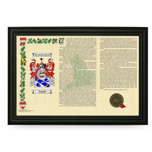 Vastall Armorial Landscape Framed - Black