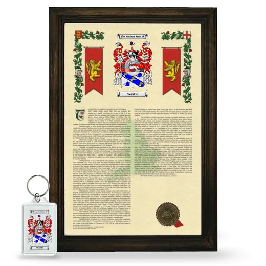 Wastle Framed Armorial History and Keychain - Brown