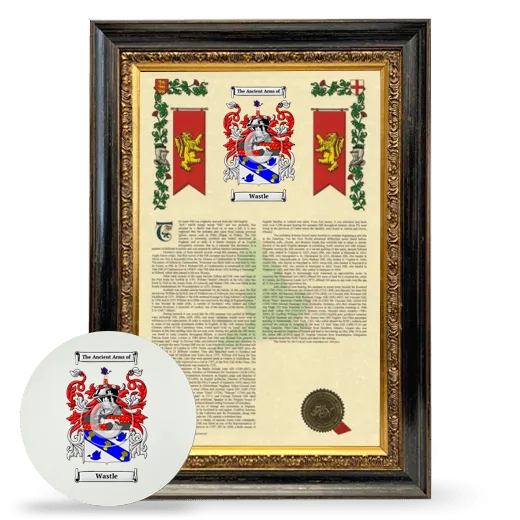 Wastle Framed Armorial History and Mouse Pad - Heirloom