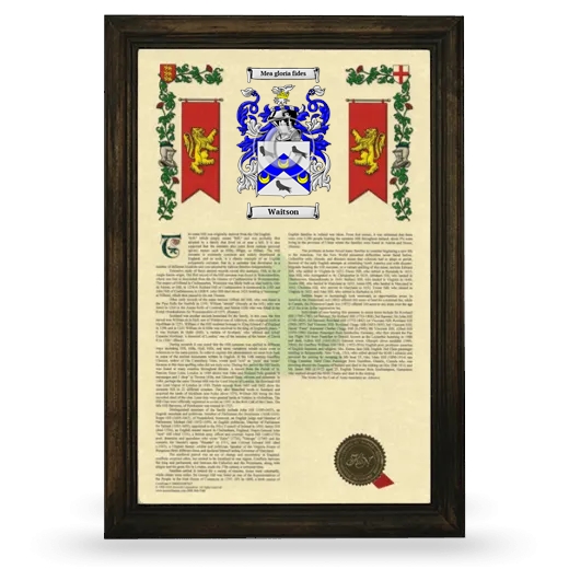 Waitson Armorial History Framed - Brown