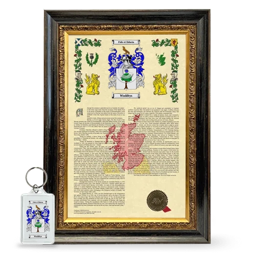 Waddtys Framed Armorial History and Keychain - Heirloom