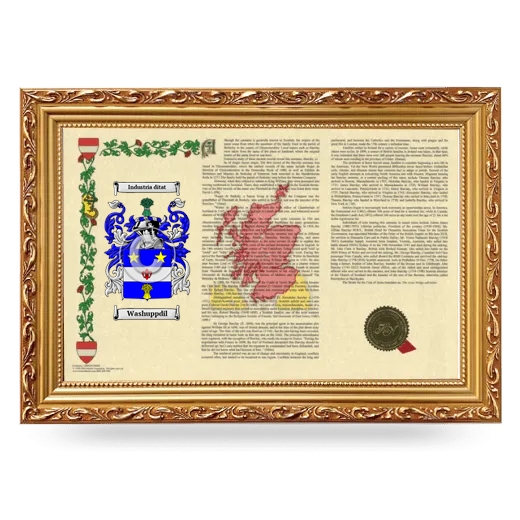 Washuppdil Armorial Landscape Framed - Gold