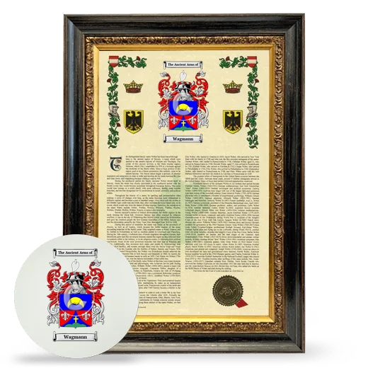 Wagmann Framed Armorial History and Mouse Pad - Heirloom