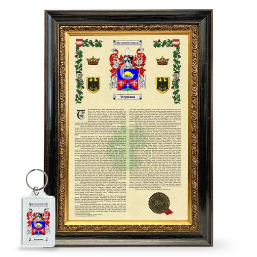 Wegmann Framed Armorial History and Keychain - Heirloom