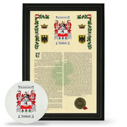 Weickhardt Framed Armorial History and Mouse Pad - Black