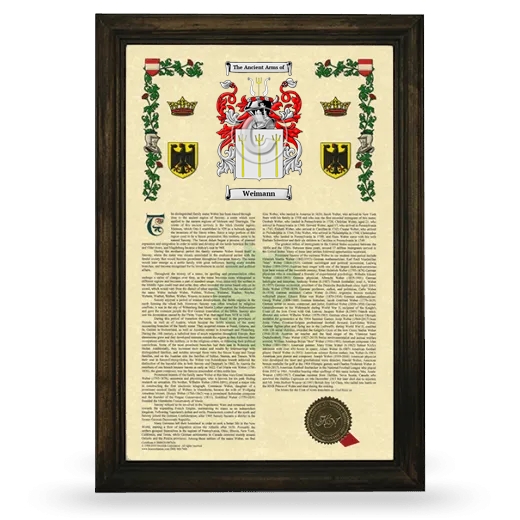 Weimann Armorial History Framed - Brown