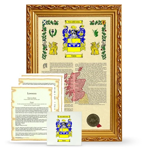 Corra Framed Armorial, Symbolism and Large Tile - Gold