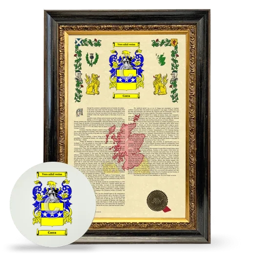 Corra Framed Armorial History and Mouse Pad - Heirloom