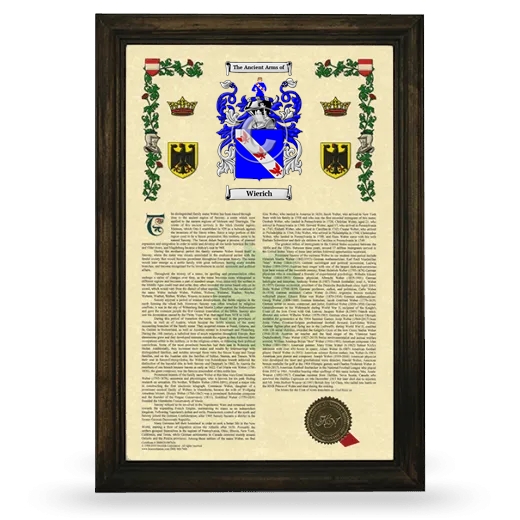 Wierich Armorial History Framed - Brown