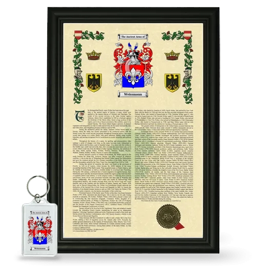 Weissmann Framed Armorial History and Keychain - Black