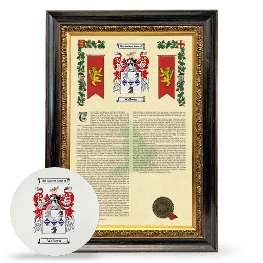 Walborn Framed Armorial History and Mouse Pad - Heirloom