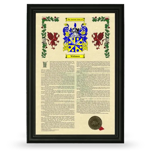 Walsman Armorial History Framed - Black