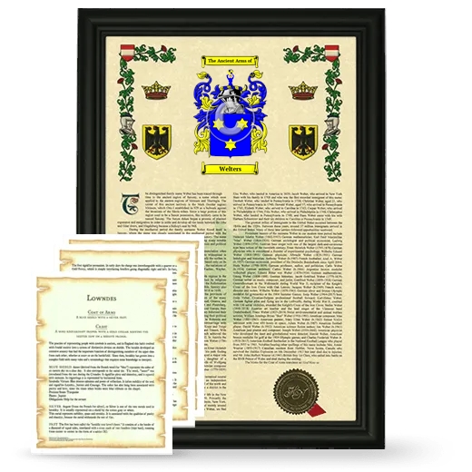 Welters Framed Armorial History and Symbolism - Black