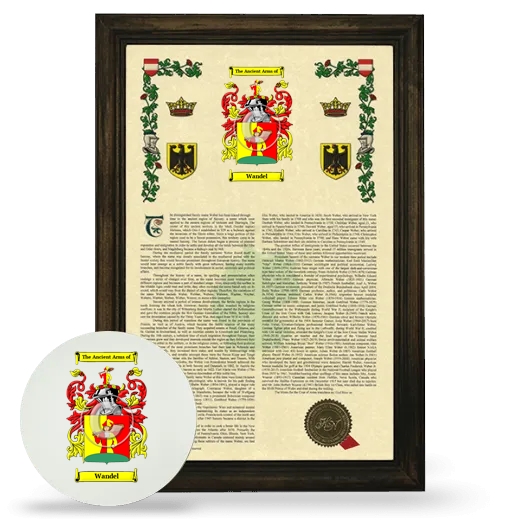 Wandel Framed Armorial History and Mouse Pad - Brown