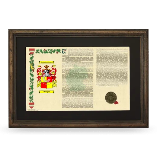 Wengee Deluxe Armorial Landscape Framed - Brown