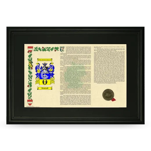 Wentzell Deluxe Armorial Landscape Framed- Black