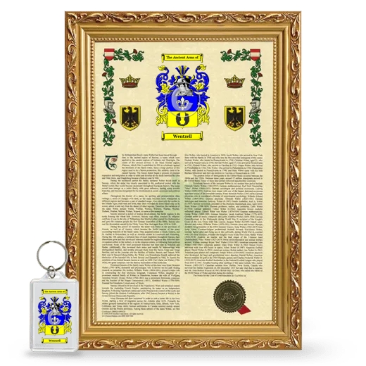 Wentzell Framed Armorial History and Keychain - Gold