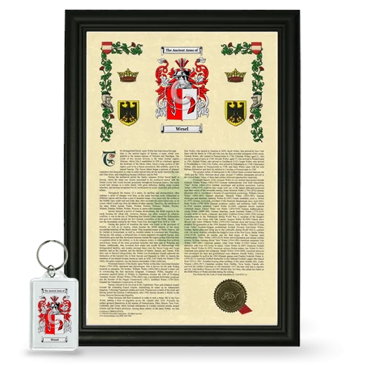 Wesel Framed Armorial History and Keychain - Black