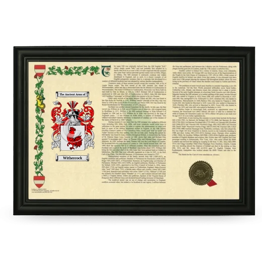 Withercock Armorial Landscape Framed - Black