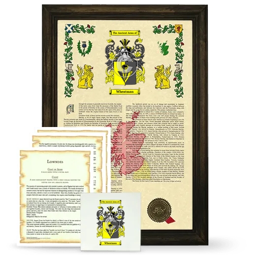 Wheatman Framed Armorial, Symbolism and Large Tile - Brown