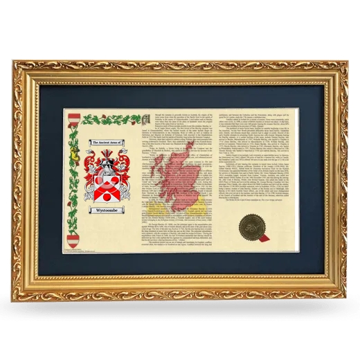 Wystoombe Deluxe Armorial Landscape Framed - Gold