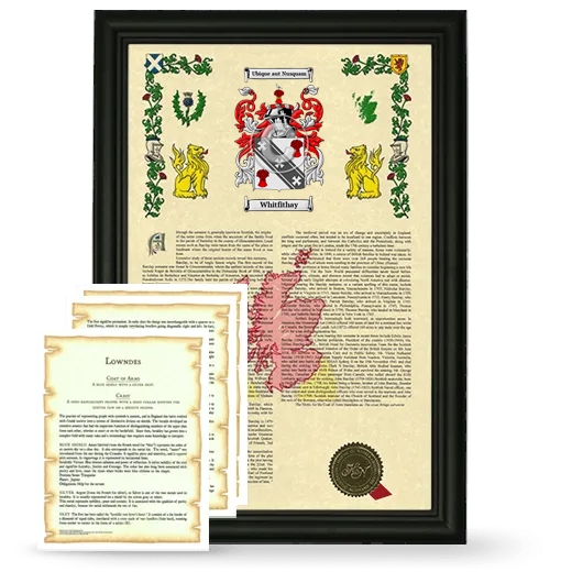 Whitfithay Framed Armorial History and Symbolism - Black