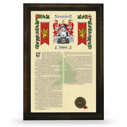 Weighton Armorial History Framed - Brown